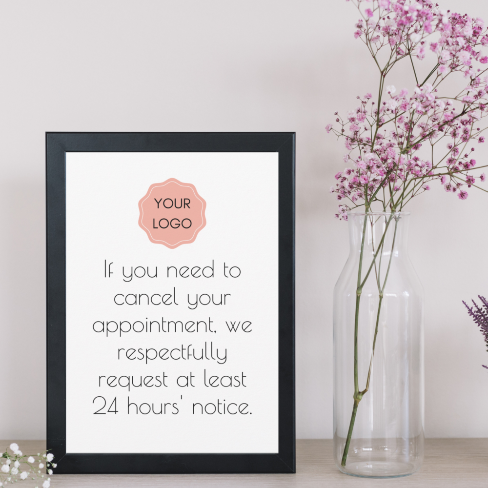 Design your own cancelation poster for your salon or spa