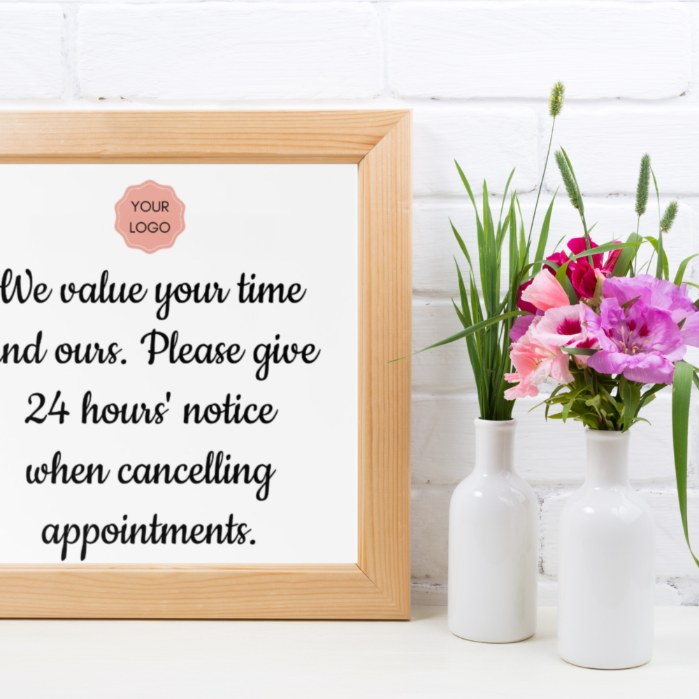 Cancelation notice for salon or spa