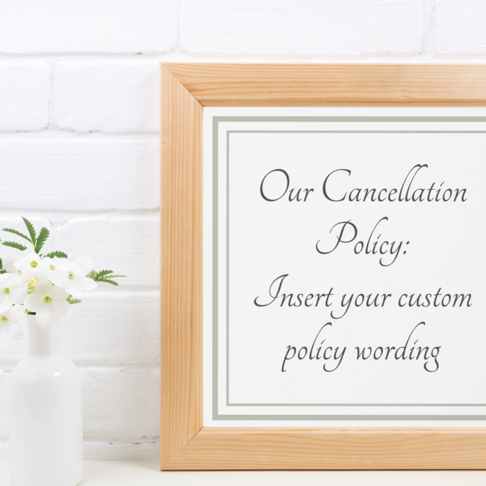 A beautiful cancellation poster for your salon or spa