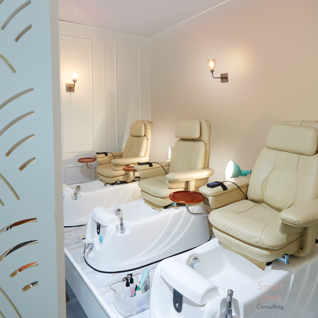 Pedicure chair/area/station design ideas.