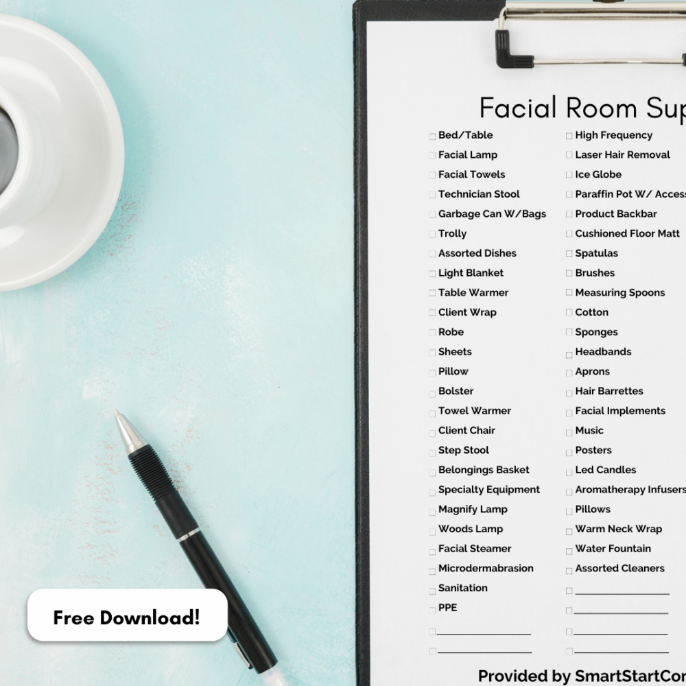 Estheticians, elevate your facial game! 🌟 Download our FREE Printable Facial Supply List today. Perfectly curated for your professional needs. Get organized, save time, and enhance your services.