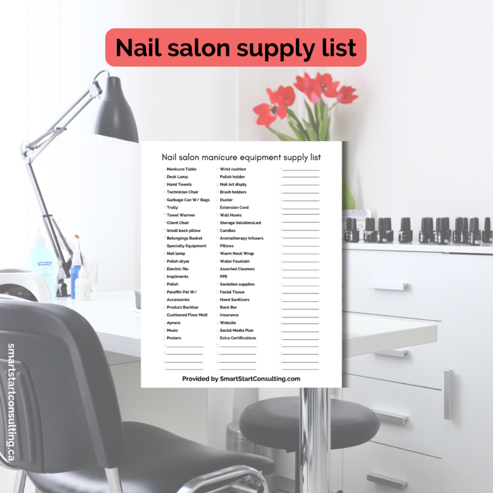 Free Printable Nail Salon/ Manicure Supply list