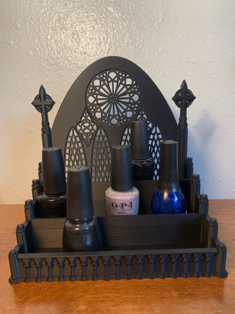 Unique and cute nail polish displays.