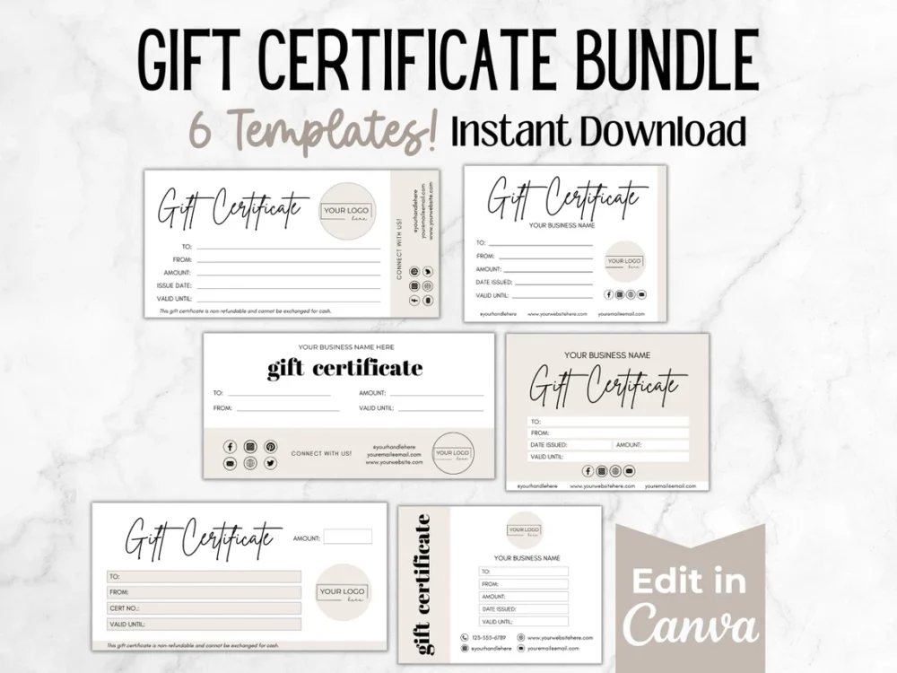 Gift certificates for salons and sps