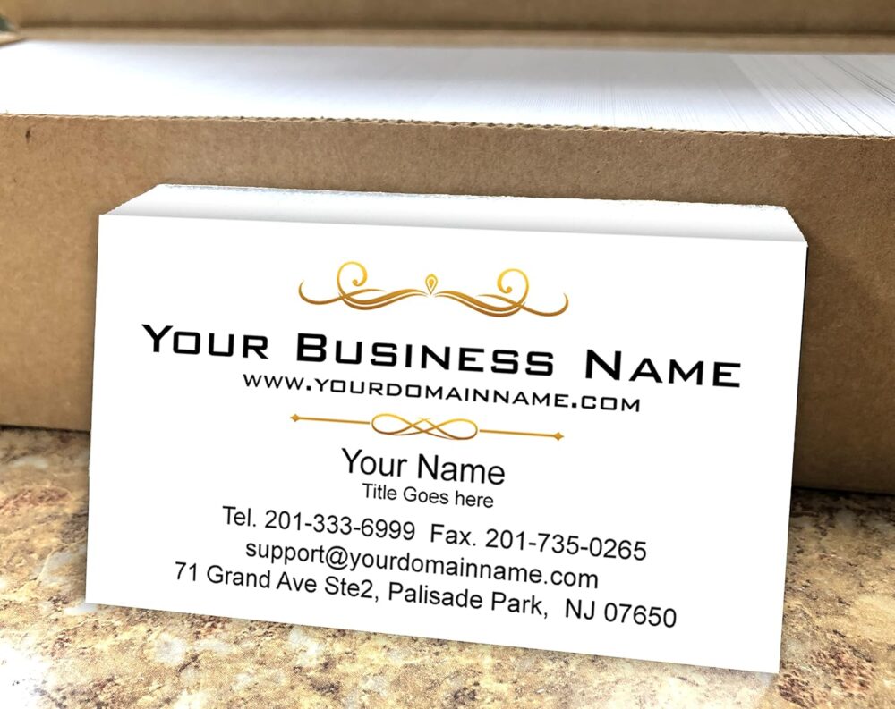 Simple Custom Premium Business Cards, Available 100,250,500,1000pcs, Full color 2sides - White front-White back,16pt