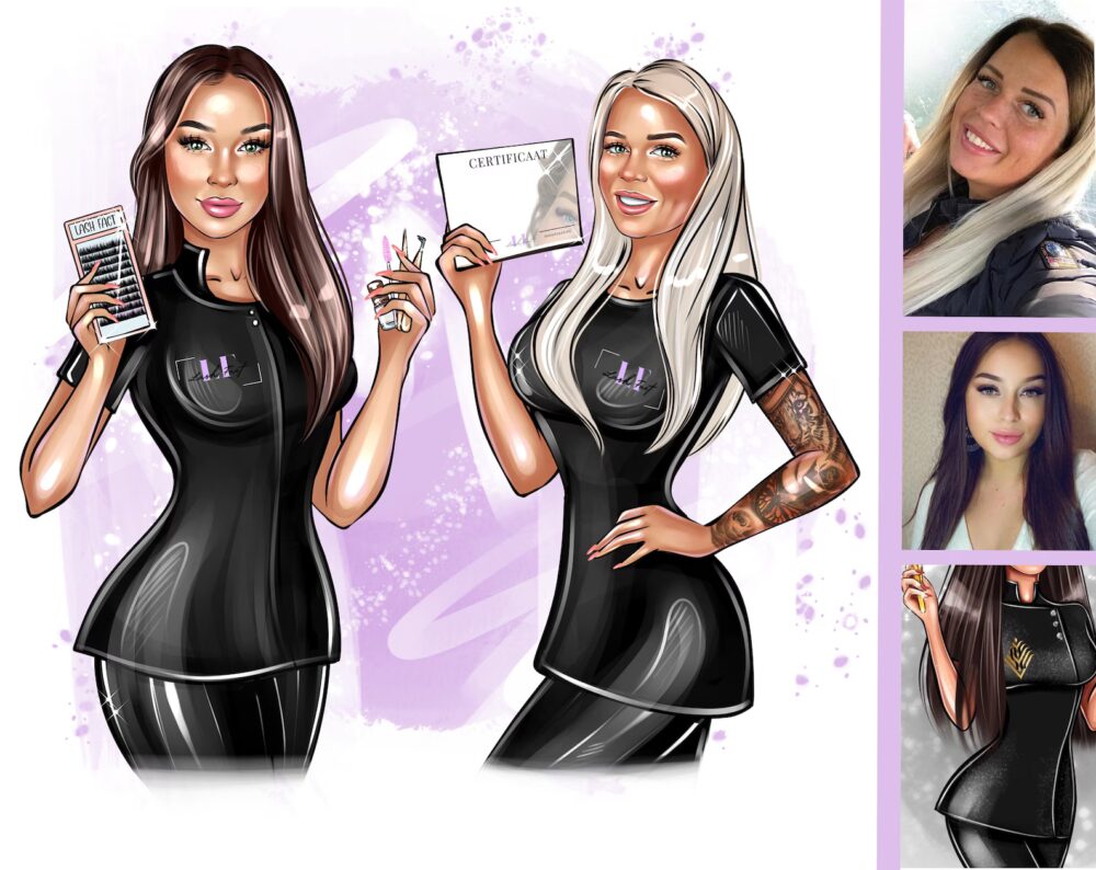 Cartoon beauty salon logos