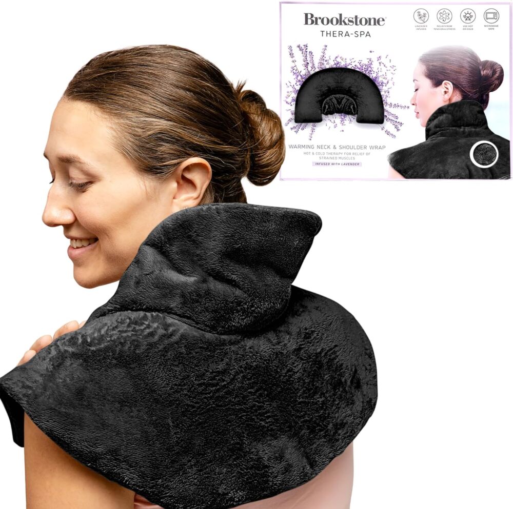 Clients enjoy a neck wrap after a long day of work.